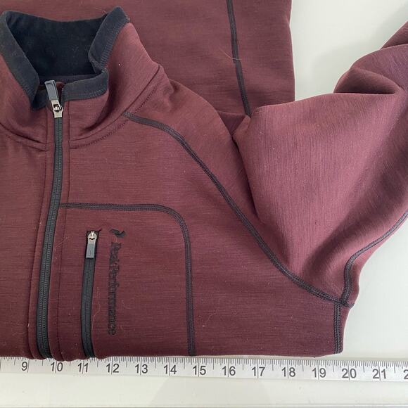 Peak Performance Heli Mid Jacket Full Zip Brushed Fleece Red Size M - Picture 8 of 8